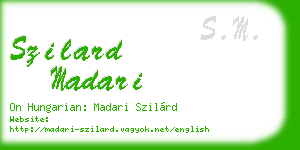 szilard madari business card